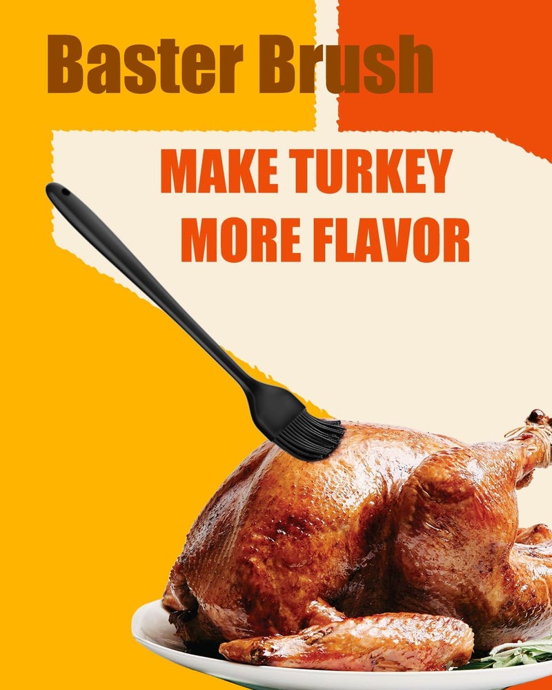 ARRITZ Turkey Baster Large, Stainless Steel Baster For Cooking with 1 Oil Brush, 2 Cleaning Brush, 2 Baster Tips, Black - Image 5